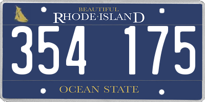 RI license plate 354175