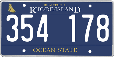 RI license plate 354178