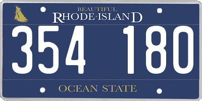 RI license plate 354180