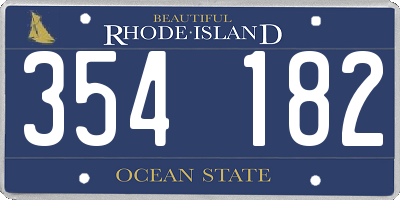 RI license plate 354182