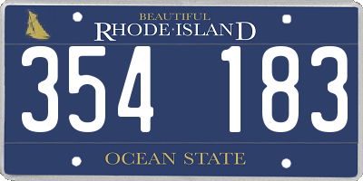 RI license plate 354183