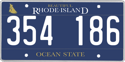 RI license plate 354186