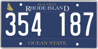 RI license plate 354187