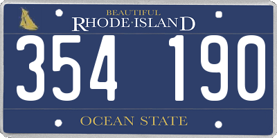 RI license plate 354190