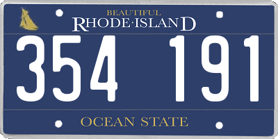 RI license plate 354191