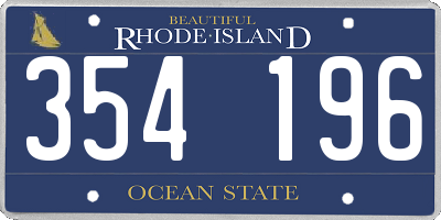 RI license plate 354196