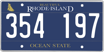 RI license plate 354197