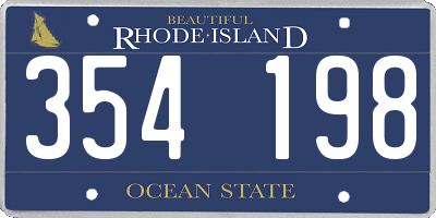 RI license plate 354198