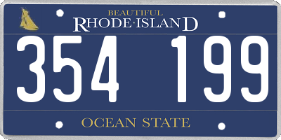 RI license plate 354199