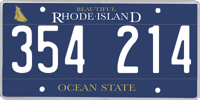 RI license plate 354214