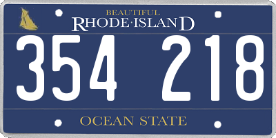 RI license plate 354218