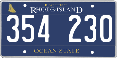 RI license plate 354230