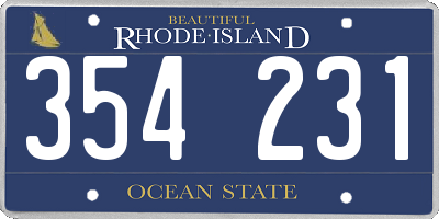 RI license plate 354231