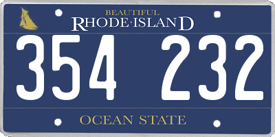 RI license plate 354232