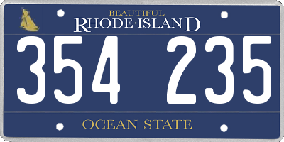 RI license plate 354235