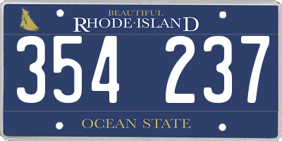 RI license plate 354237