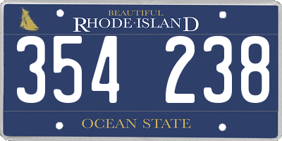 RI license plate 354238
