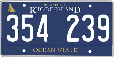 RI license plate 354239