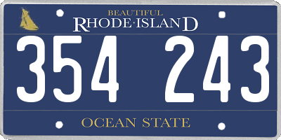RI license plate 354243