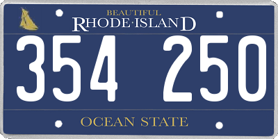 RI license plate 354250