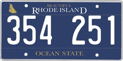 RI license plate 354251