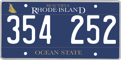 RI license plate 354252