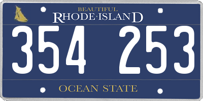 RI license plate 354253