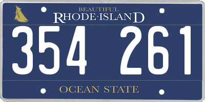 RI license plate 354261