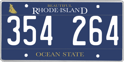 RI license plate 354264