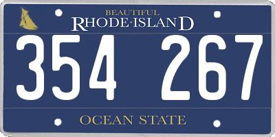 RI license plate 354267
