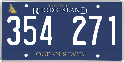 RI license plate 354271