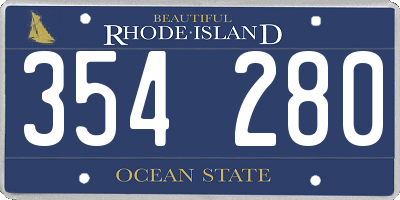 RI license plate 354280