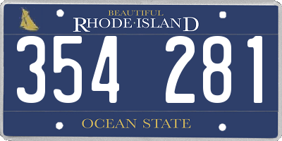 RI license plate 354281