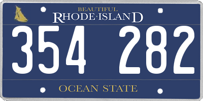 RI license plate 354282