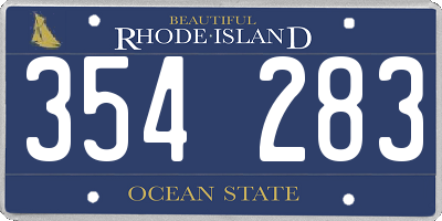 RI license plate 354283