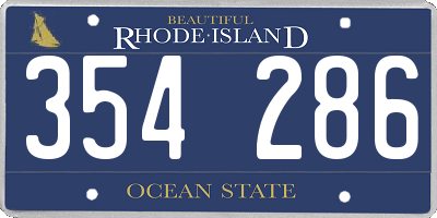 RI license plate 354286