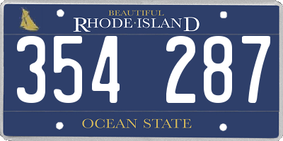 RI license plate 354287