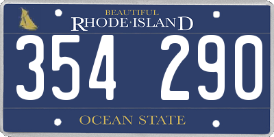 RI license plate 354290