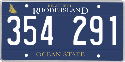 RI license plate 354291
