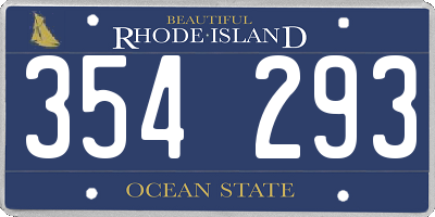 RI license plate 354293
