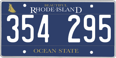 RI license plate 354295