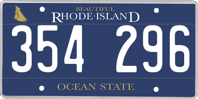 RI license plate 354296