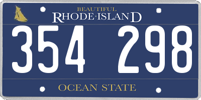 RI license plate 354298