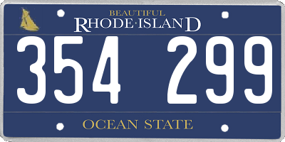 RI license plate 354299