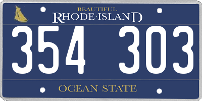 RI license plate 354303