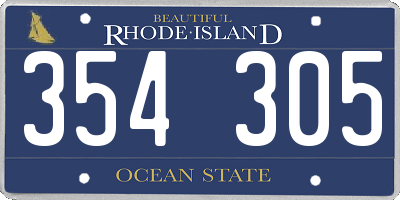 RI license plate 354305