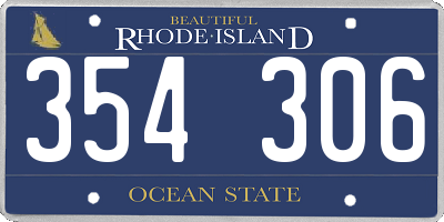 RI license plate 354306