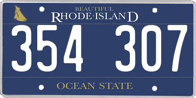 RI license plate 354307