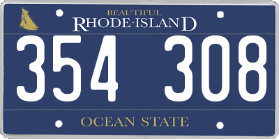 RI license plate 354308