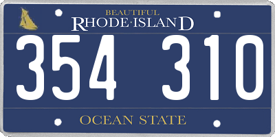 RI license plate 354310